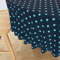 Navy and Turquoise Polka Dots