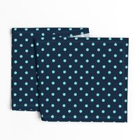 Navy and Turquoise Polka Dots