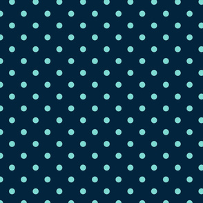 Navy and Turquoise Polka Dots