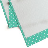 Aqua and White Polka Dots