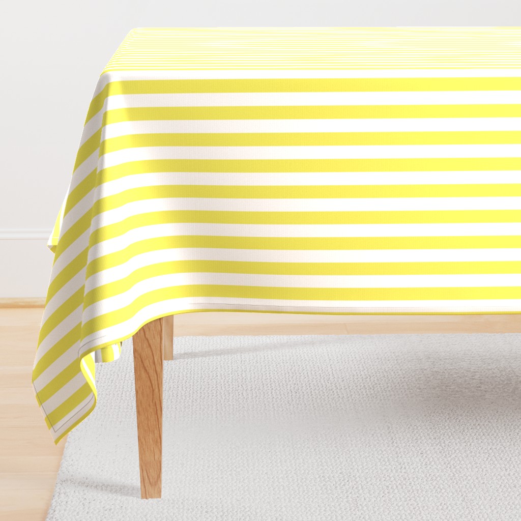 Citron and White Wide Stripes