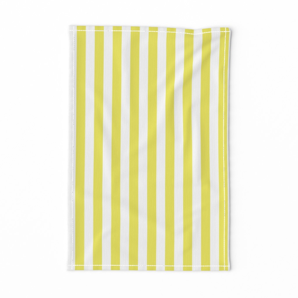 Citron and White Wide Stripes