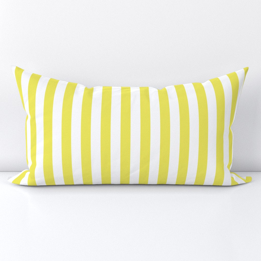 Citron and White Wide Stripes