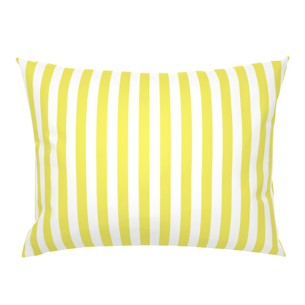 Citron and White Wide Stripes