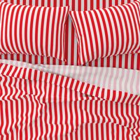 Carmine Red and White Stripes