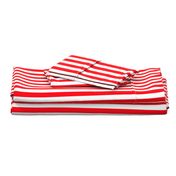 Carmine Red and White Stripes