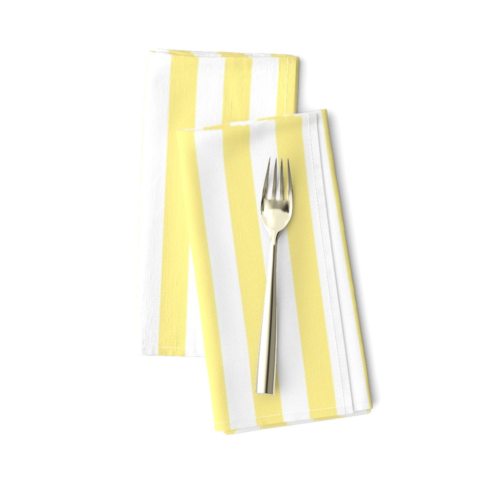 Buttermilk Yellow and White Wide Stripes