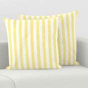 Buttermilk Yellow and White Wide Stripes