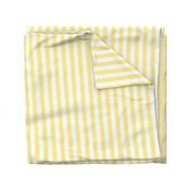 Buttermilk Yellow and White Wide Stripes