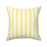 Buttermilk Yellow and White Wide Stripes