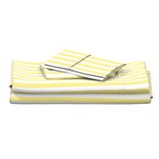 Buttermilk Yellow and White Wide Stripes