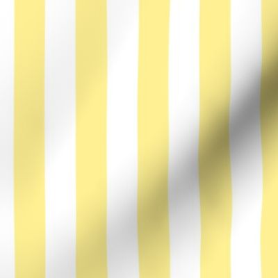 Buttermilk Yellow and White Wide Stripes