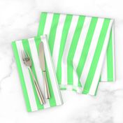 Apple Green and White Wide Stripes