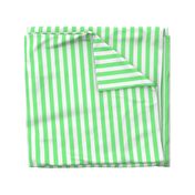 Apple Green and White Wide Stripes