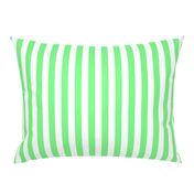 Apple Green and White Wide Stripes