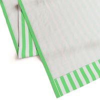 Apple Green and White Wide Stripes