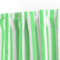 Apple Green and White Wide Stripes