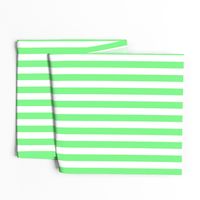 Apple Green and White Wide Stripes