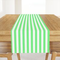 Apple Green and White Wide Stripes