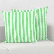 Apple Green and White Wide Stripes