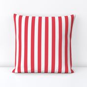 Coral and White 1 inch Wide Stripes