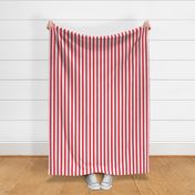 Coral and White 1 inch Wide Stripes