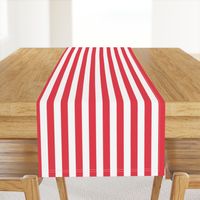 Coral and White 1 inch Wide Stripes