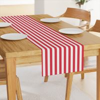 Coral and White 1 inch Wide Stripes