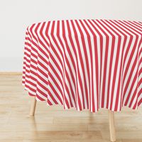 Coral and White 1 inch Wide Stripes