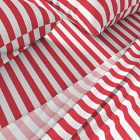 Coral and White 1 inch Wide Stripes