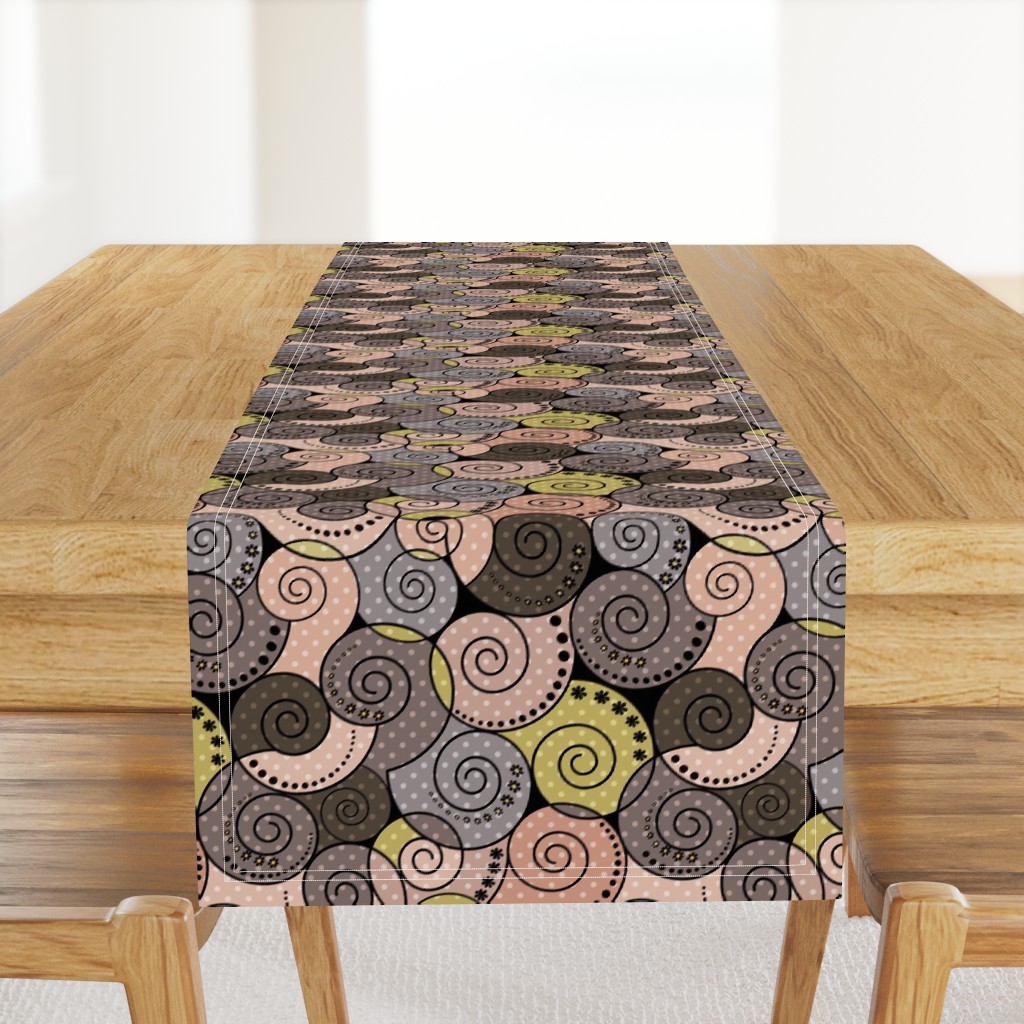  Brown olive beige abstract pattern sixties retro