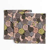  Brown olive beige abstract pattern sixties retro