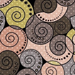  Brown olive beige abstract pattern sixties retro