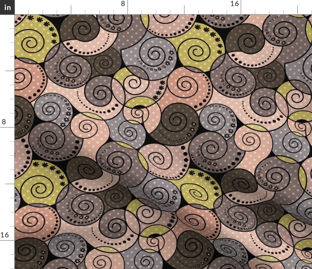  Brown olive beige abstract pattern sixties retro