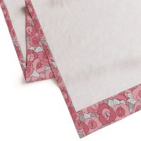  Pink roses sketch vintage retro