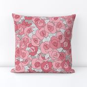  Pink roses sketch vintage retro