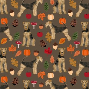 Airedale Terrier autumn dog breed fabric brown
