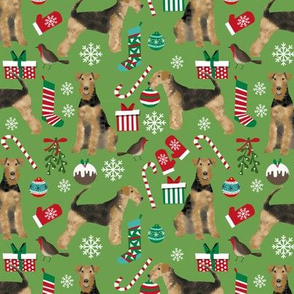 Airedale Terrier christmas dog breed fabric 1