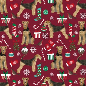 Airedale Terrier christmas dog breed fabric 2