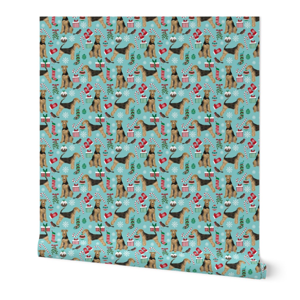 Airedale Terrier christmas dog breed fabric 3