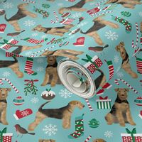 Airedale Terrier christmas dog breed fabric 3