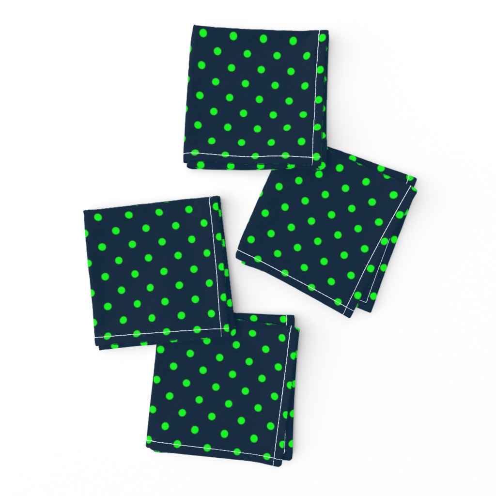 Mini Navy and Lime Polka Dots