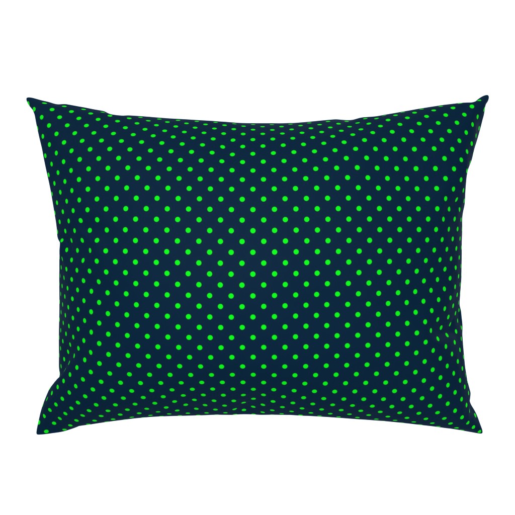 Mini Navy and Lime Polka Dots