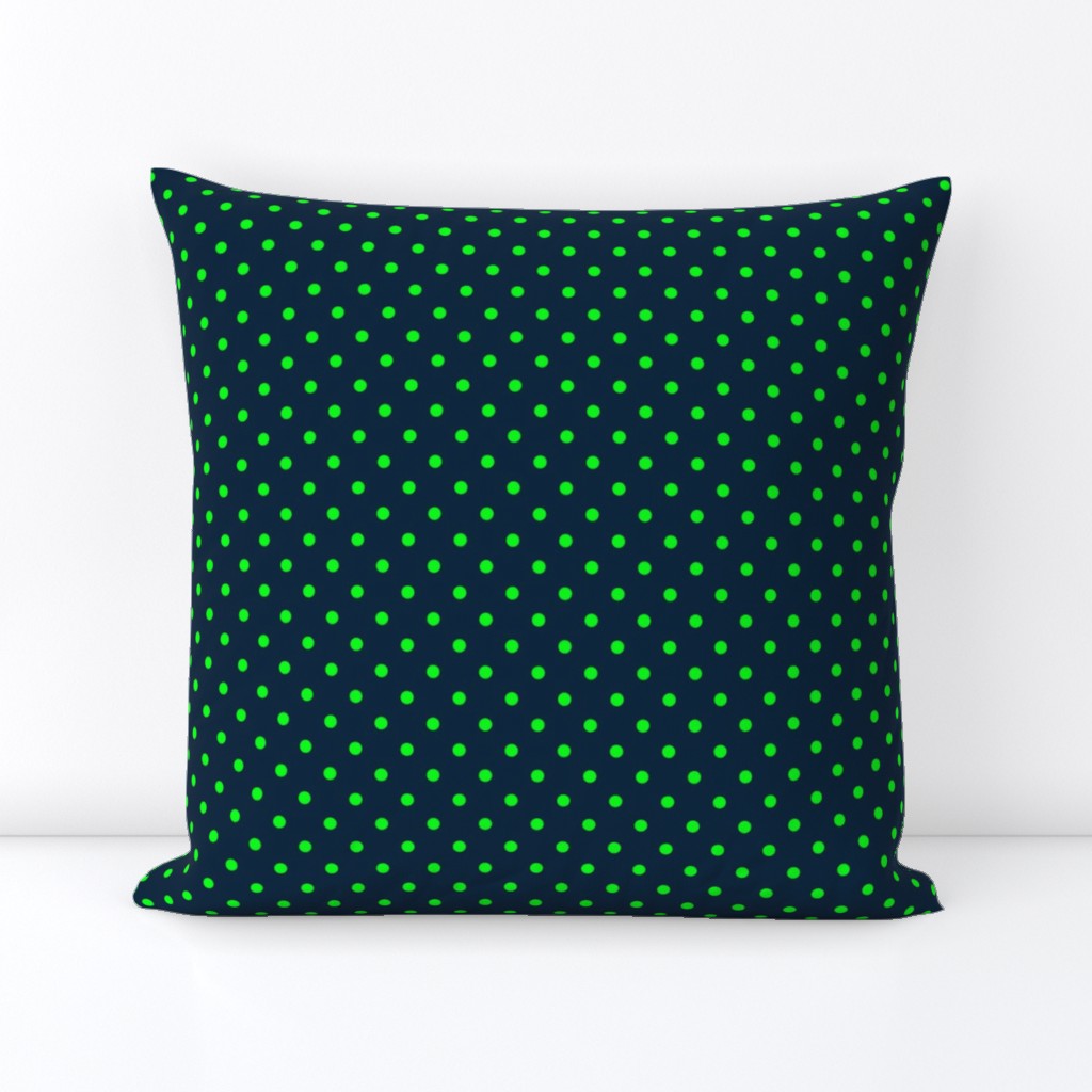 Mini Navy and Lime Polka Dots