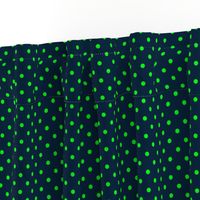 Mini Navy and Lime Polka Dots