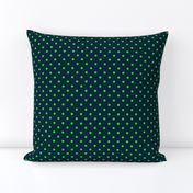 Mini Navy and Lime Polka Dots