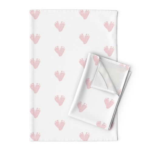 Baby Footprint heart shape  pink