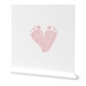 Baby Footprint heart shape  pink