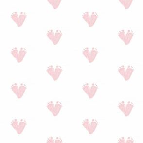 Baby Footprint heart shape  pink