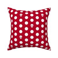 Skull Dots on Red L